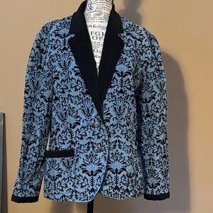 Blue and Black Patterned Blazer